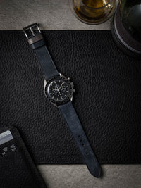 "Rogue" Marine Blue Leather Watch Strap