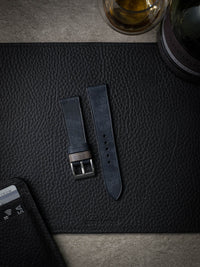 "Rogue" Marine Blue Leather Watch Strap