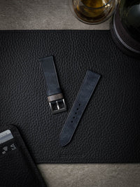 "Rogue" Marine Blue Leather Watch Strap