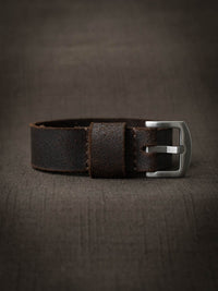 "Salenger" Brown Oil Suede Single Pass Watch Strap