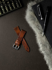 "Santoro" Cognac Saddle Tan Leather Watch Strap