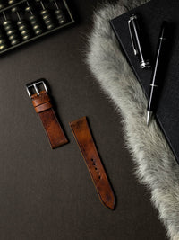 "Santoro" Cognac Saddle Tan Leather Watch Strap