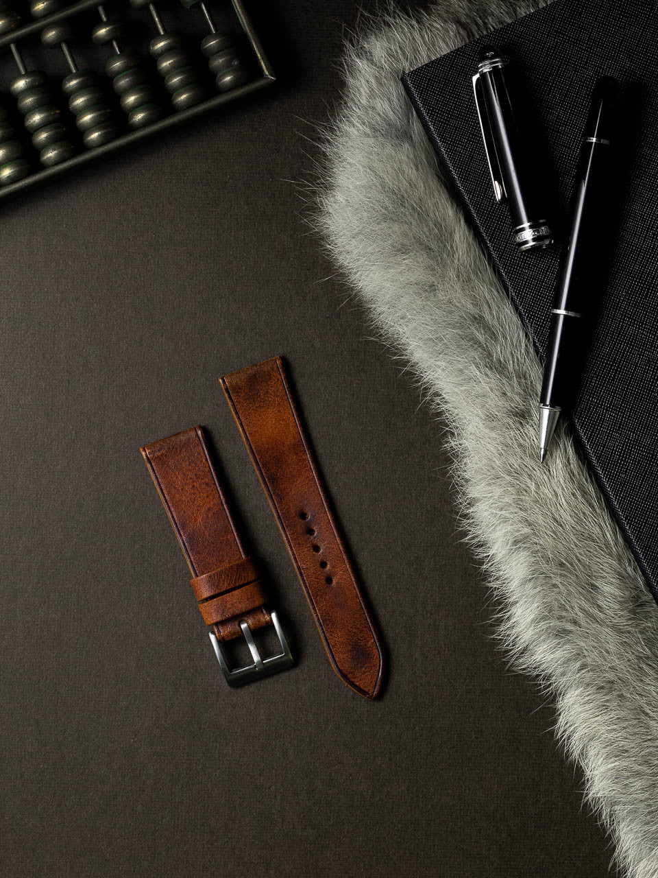"Santoro" Cognac Saddle Tan Leather Watch Strap
