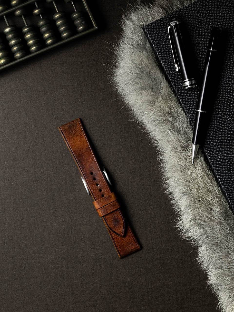 "Santoro" Cognac Saddle Tan Leather Watch Strap