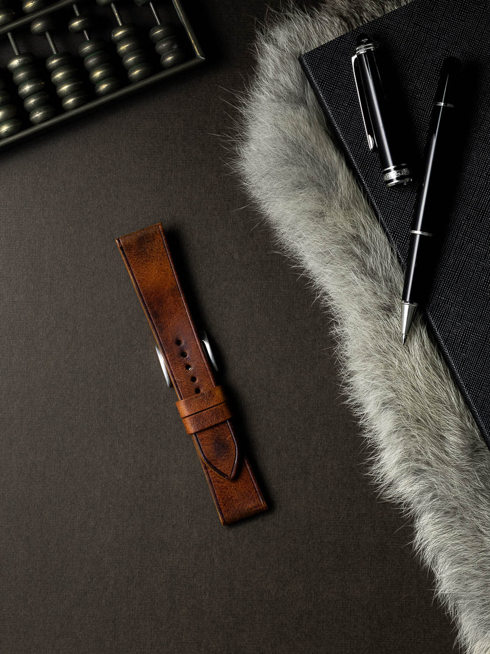 "Santoro" Cognac Saddle Tan Leather Watch Strap