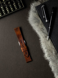 "Santoro" Cognac Saddle Tan Leather Watch Strap