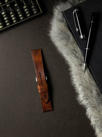 "Santoro" Cognac Saddle Tan Leather Watch Strap