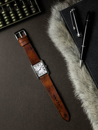 "Santoro" Cognac Saddle Tan Leather Watch Strap