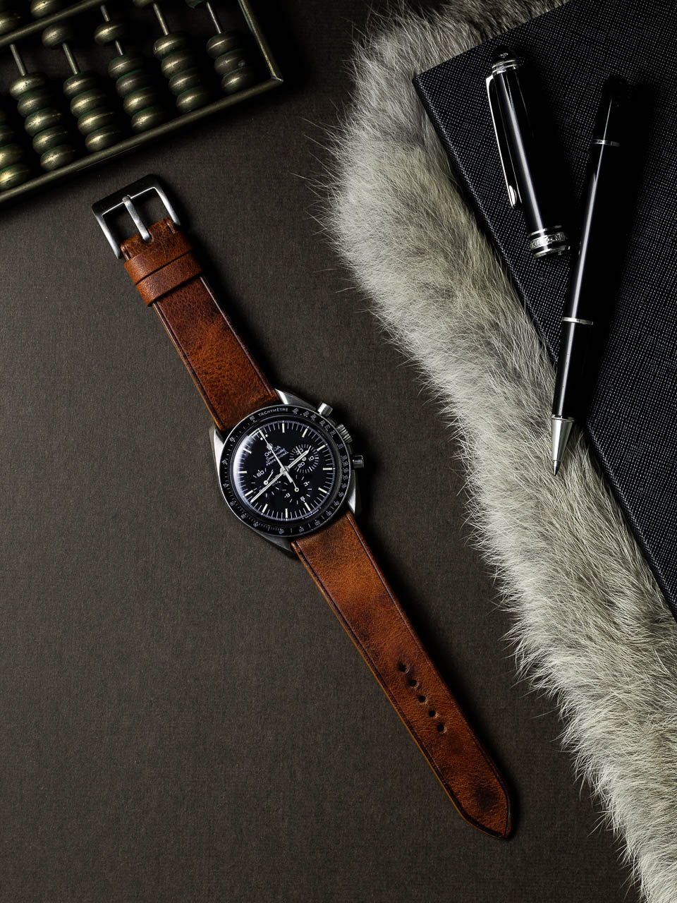 "Santoro" Cognac Saddle Tan Leather Watch Strap
