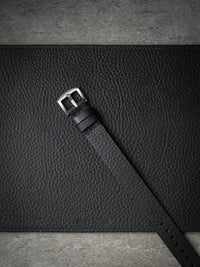 "Silas" Black Leather Single Pass Strap