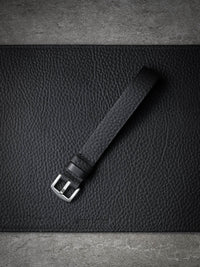 "Silas" Black Leather Single Pass Strap