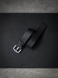 "Silas" Black Leather Single Pass Strap