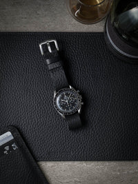 "Silas" Black Leather Single Pass Strap