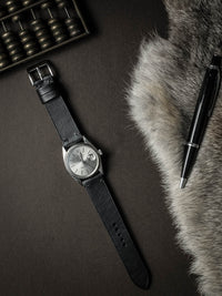 "Spectre" Sleek Black Leather Watch Strap