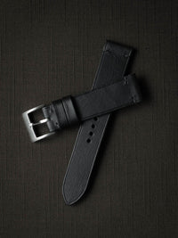 "Spectre" Sleek Black Leather Watch Strap