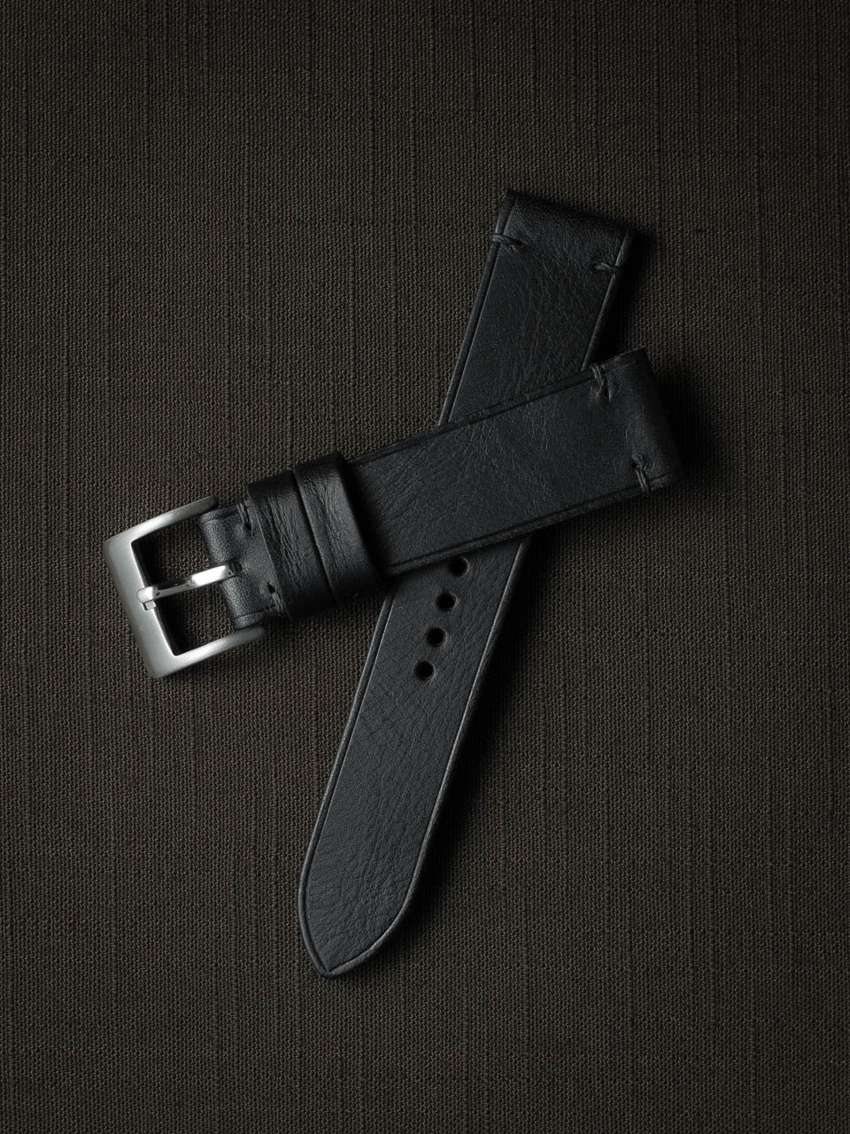 "Spectre" Sleek Black Leather Watch Strap
