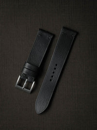 "Spectre" Sleek Black Leather Watch Strap