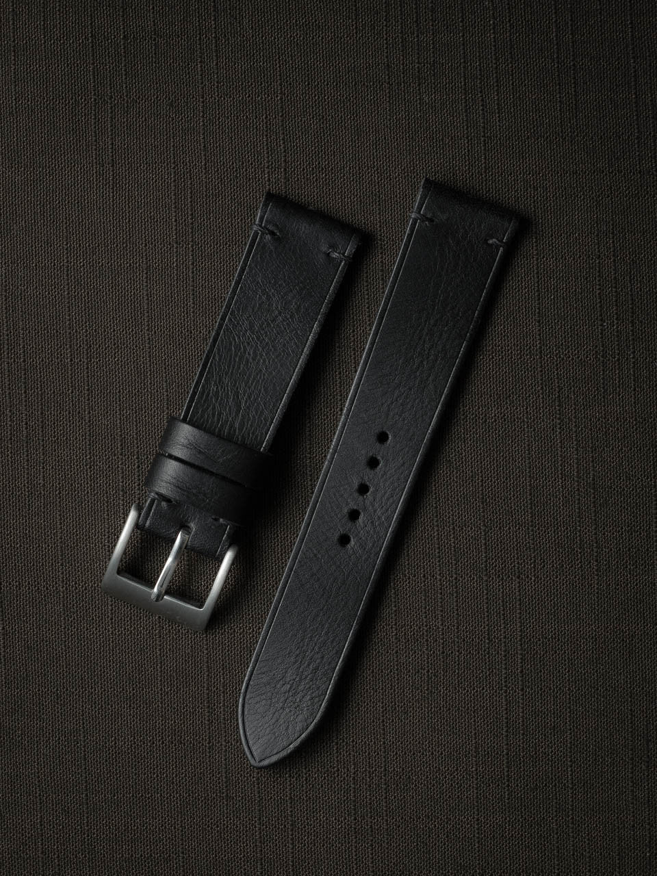 "Spectre" Sleek Black Leather Watch Strap