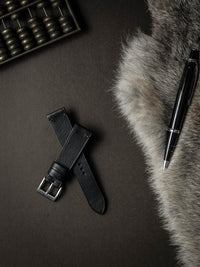 "Spectre" Sleek Black Leather Watch Strap