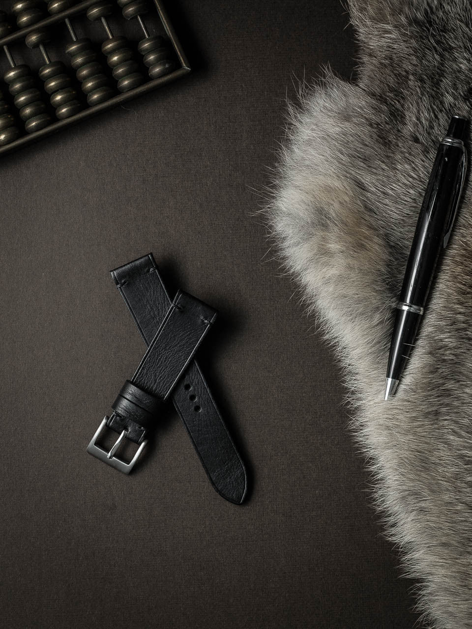 "Spectre" Sleek Black Leather Watch Strap
