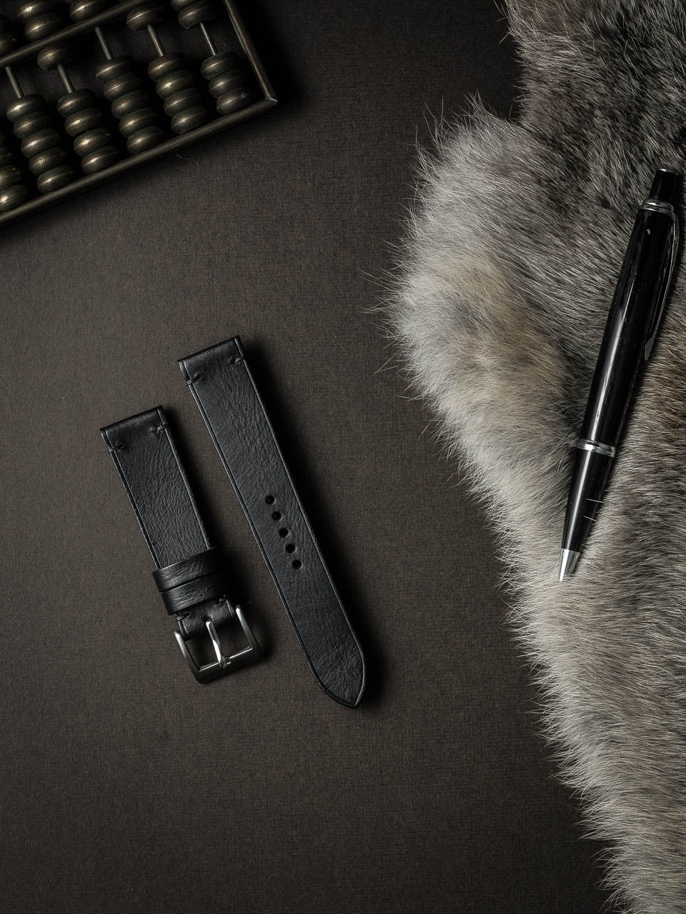 "Spectre" Sleek Black Leather Watch Strap