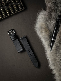"Spectre" Sleek Black Leather Watch Strap