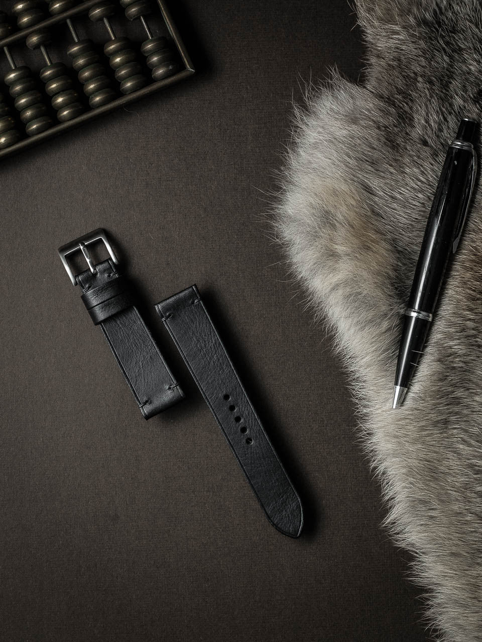 "Spectre" Sleek Black Leather Watch Strap