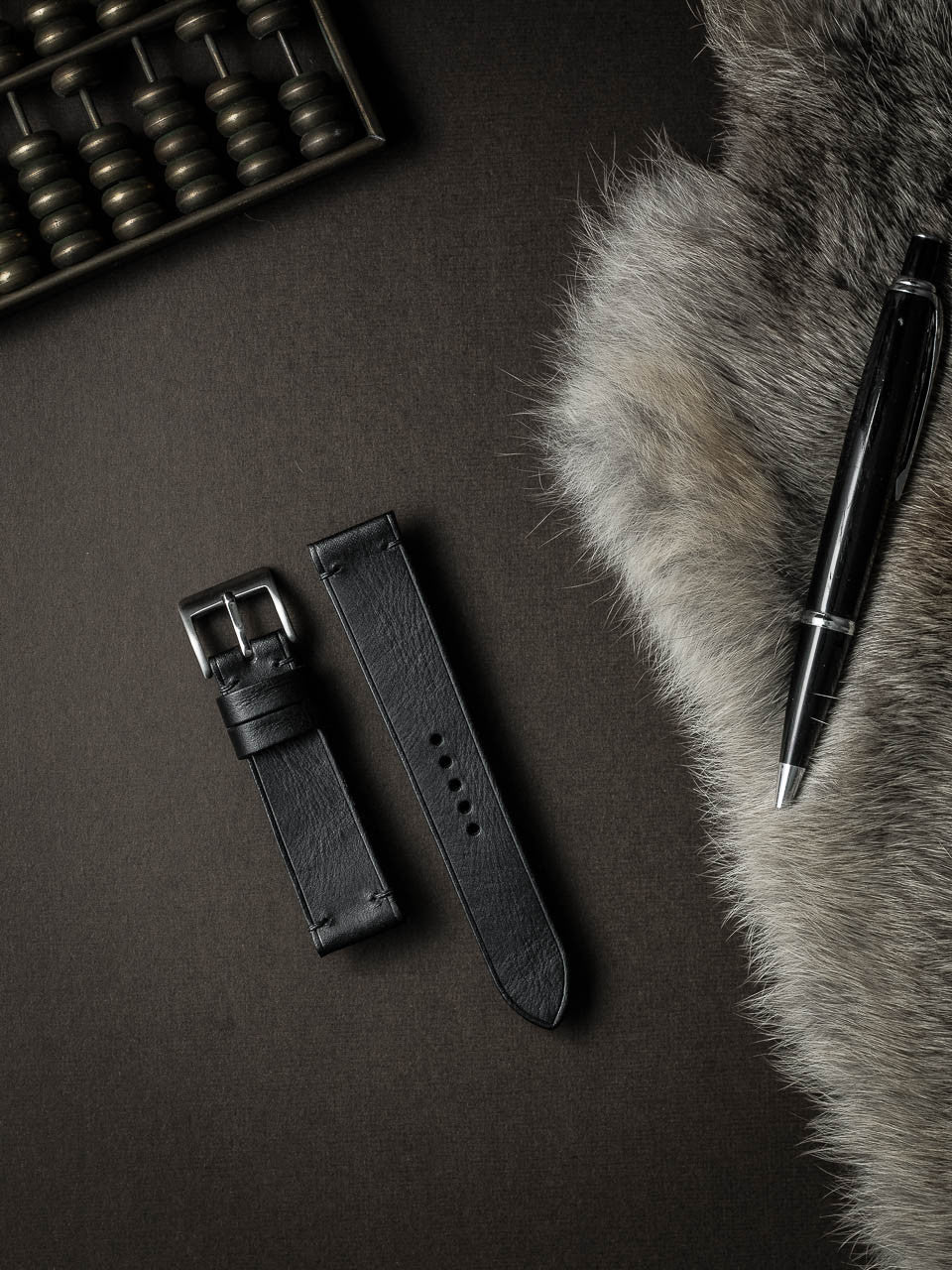 "Spectre" Sleek Black Leather Watch Strap