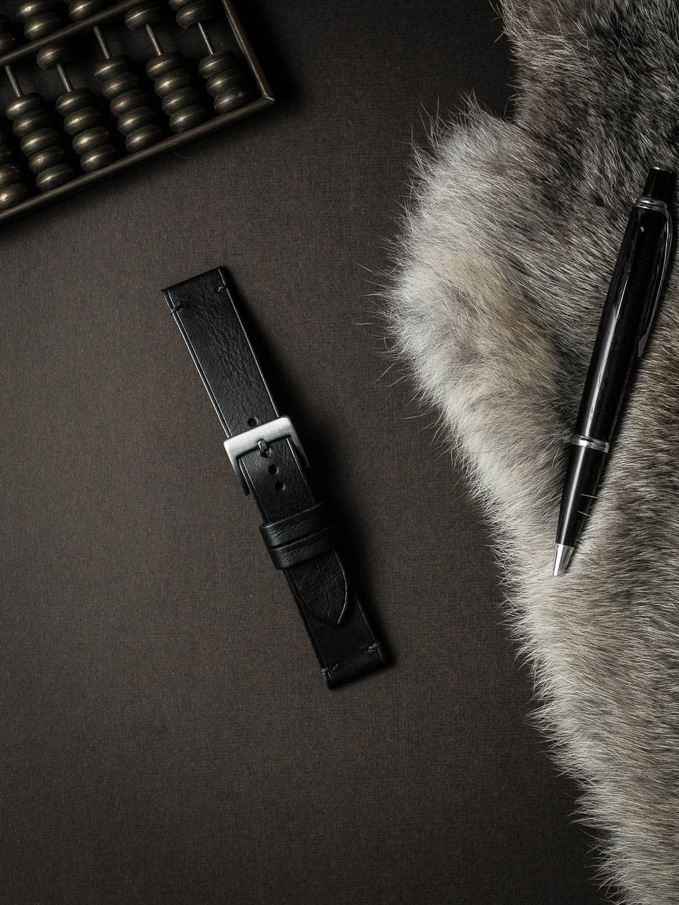 "Spectre" Sleek Black Leather Watch Strap