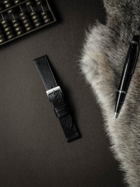"Spectre" Sleek Black Leather Watch Strap