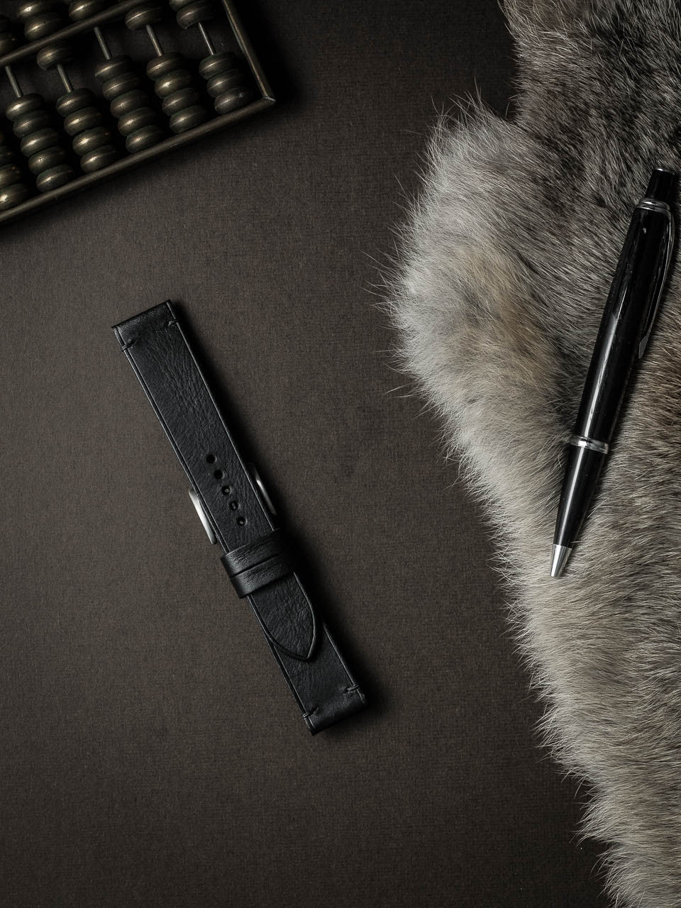 "Spectre" Sleek Black Leather Watch Strap