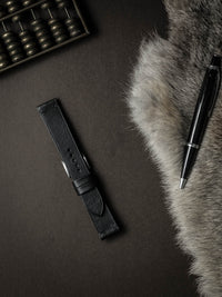 "Spectre" Sleek Black Leather Watch Strap