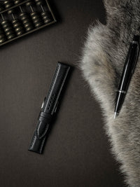"St. James" Sleek Black Padded Leather Watch Strap