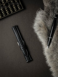 "St. James" Sleek Black Padded Leather Watch Strap