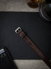 "Stamford" Vintage Brown Leather Single Pass Watch Strap