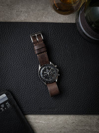 "Stamford" Vintage Brown Leather Single Pass Watch Strap
