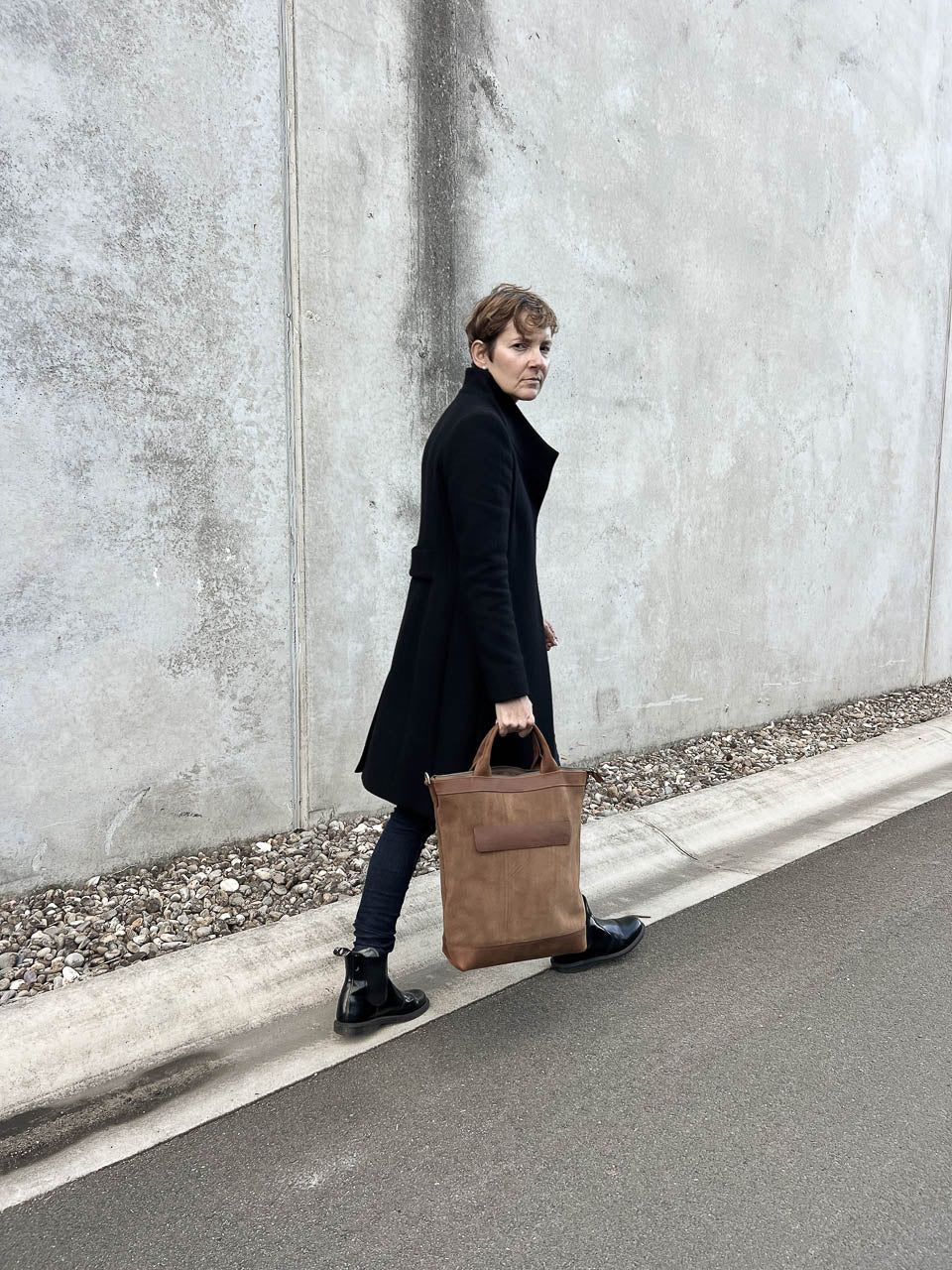 Lennox Tote Bag - Camel Tan Suede