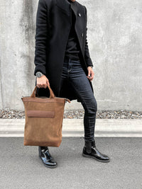 Lennox Tote Bag - Camel Tan Suede