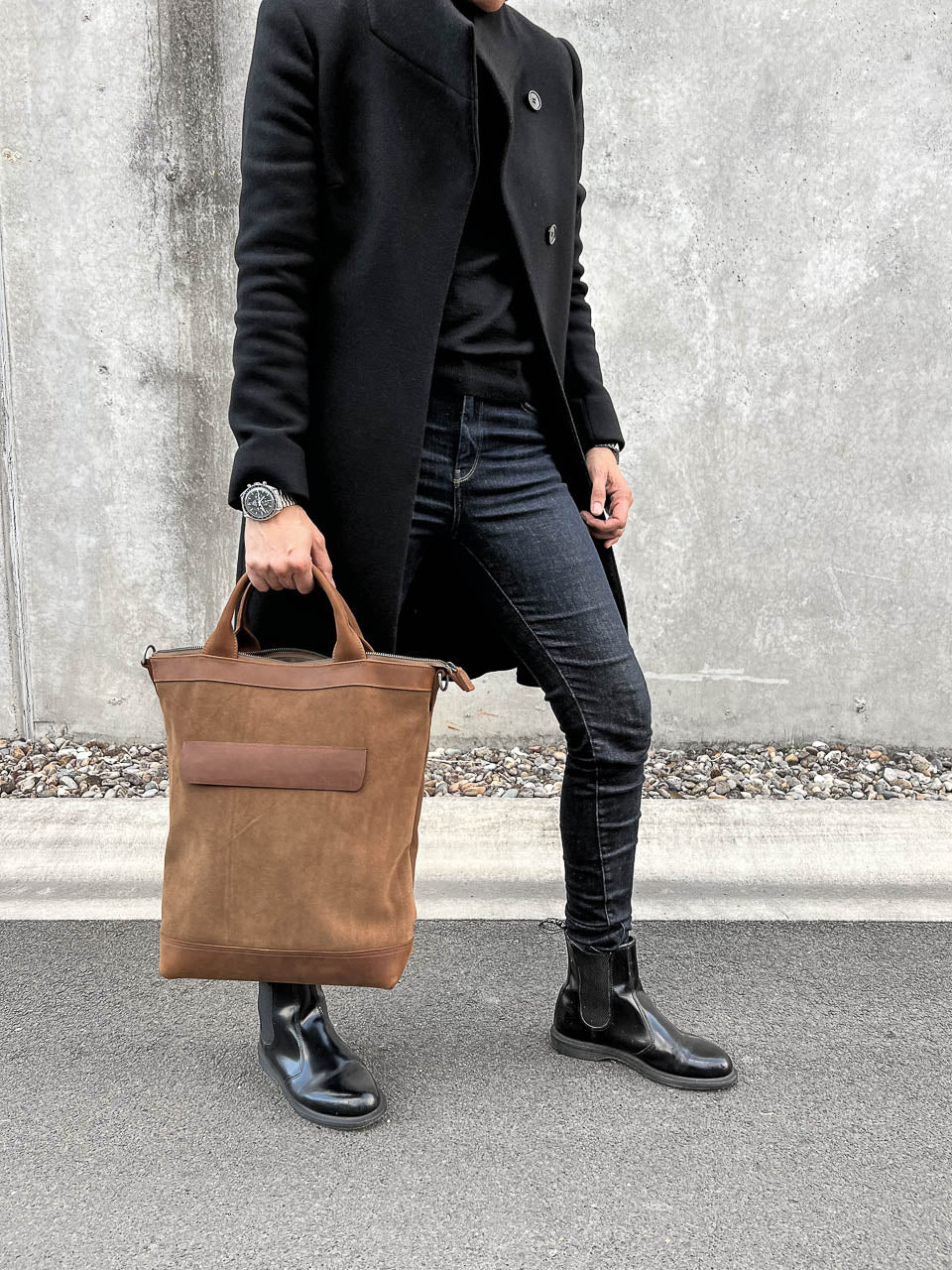 Lennox Tote Bag - Camel Tan Suede