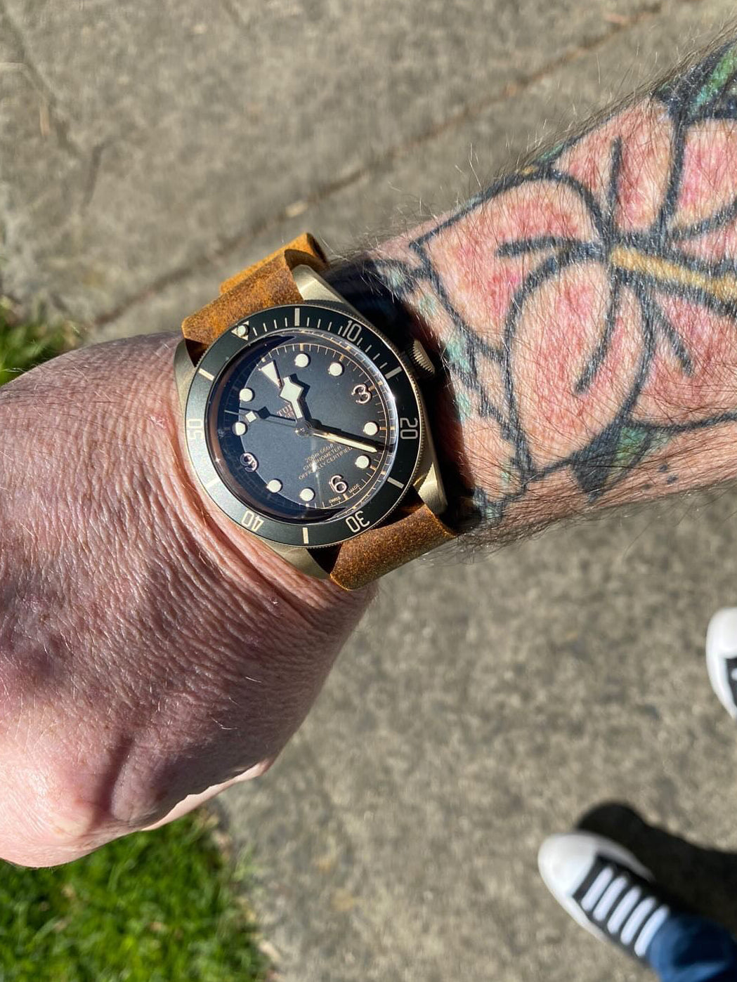 "Heath" Rugged Tan Leather Single Pass Watch Strap