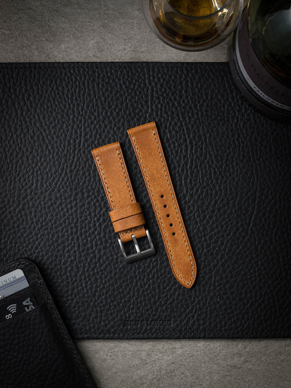 "Taylor" Butterscotch Leather Watch Strap