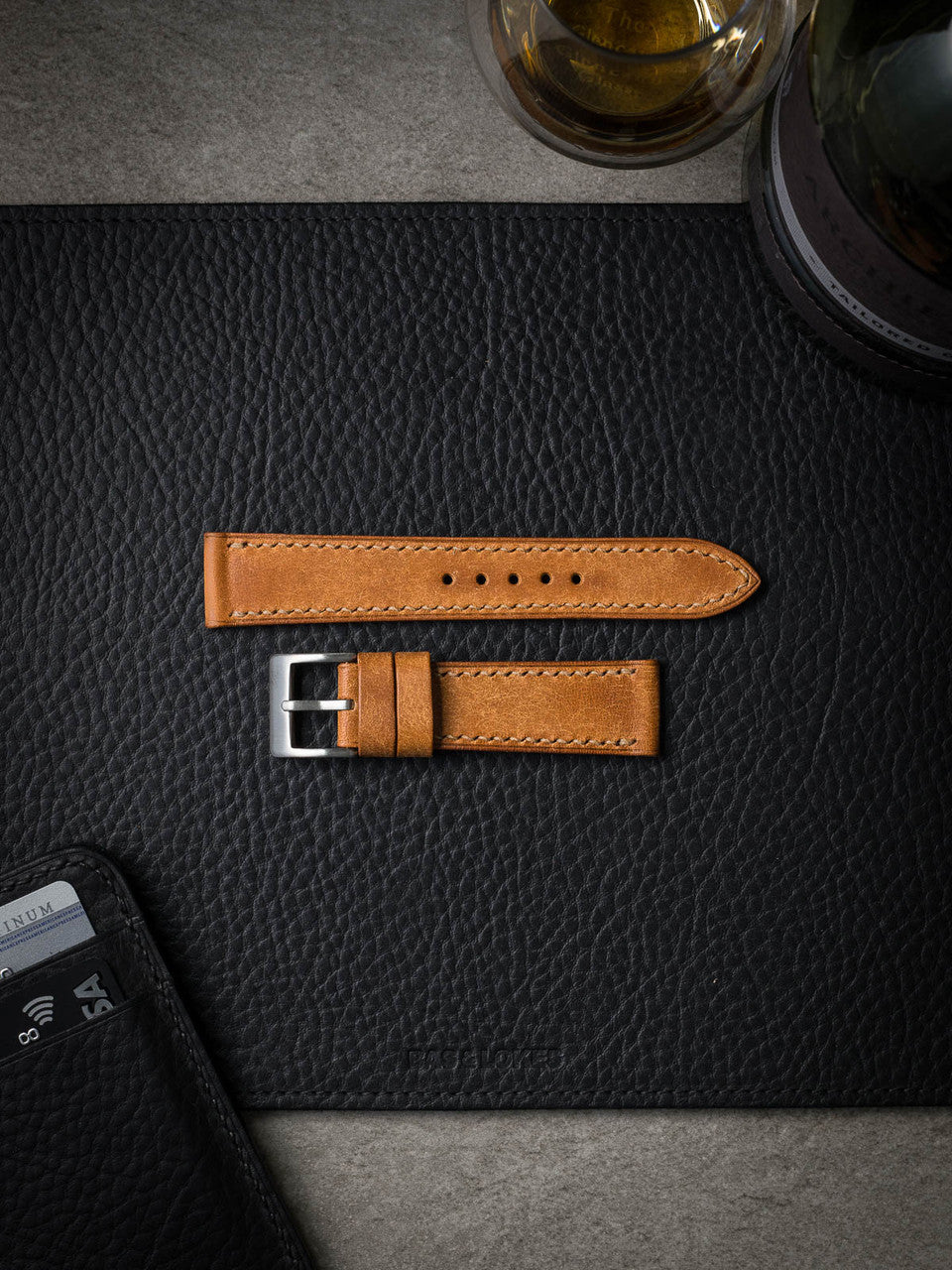 "Taylor" Butterscotch Leather Watch Strap