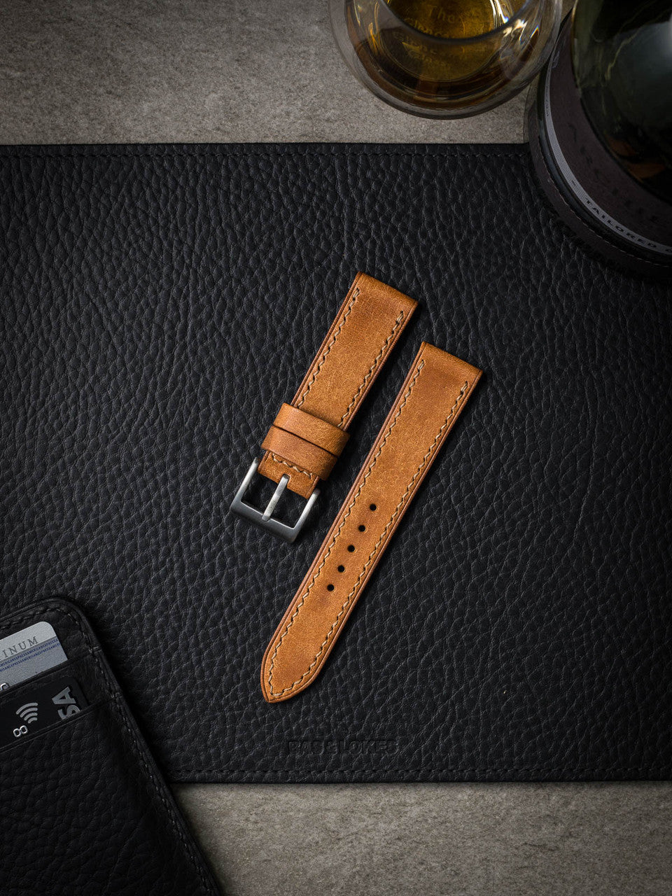 "Taylor" Butterscotch Leather Watch Strap