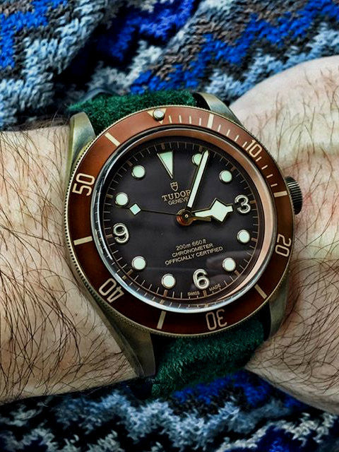 "Malachi" Malachite Green Suede Watch Strap