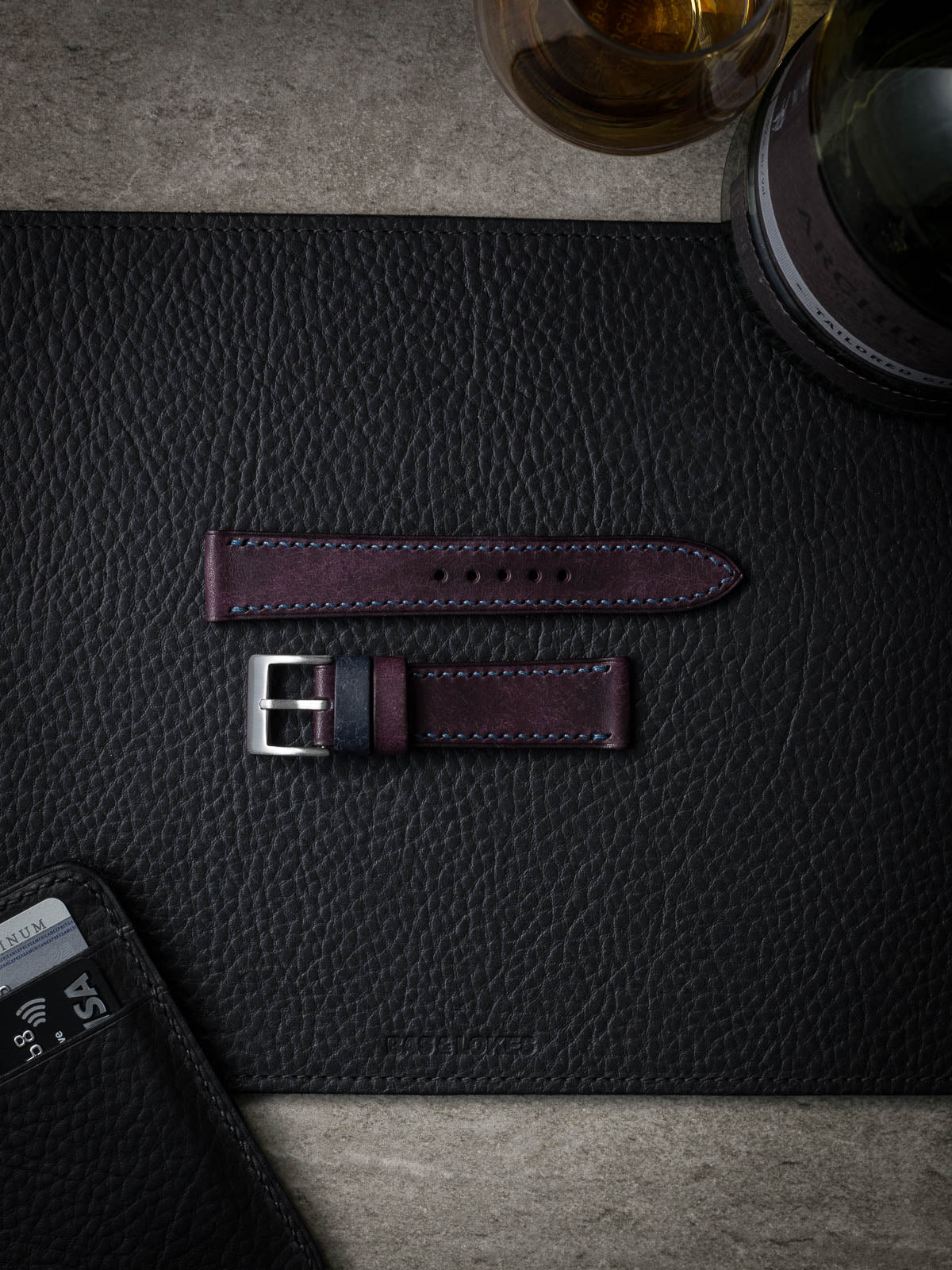 "Turnbull" Royal Purple Leather Watch Strap