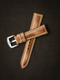 "Underwood" Natural Vintage Padded Leather Watch Strap