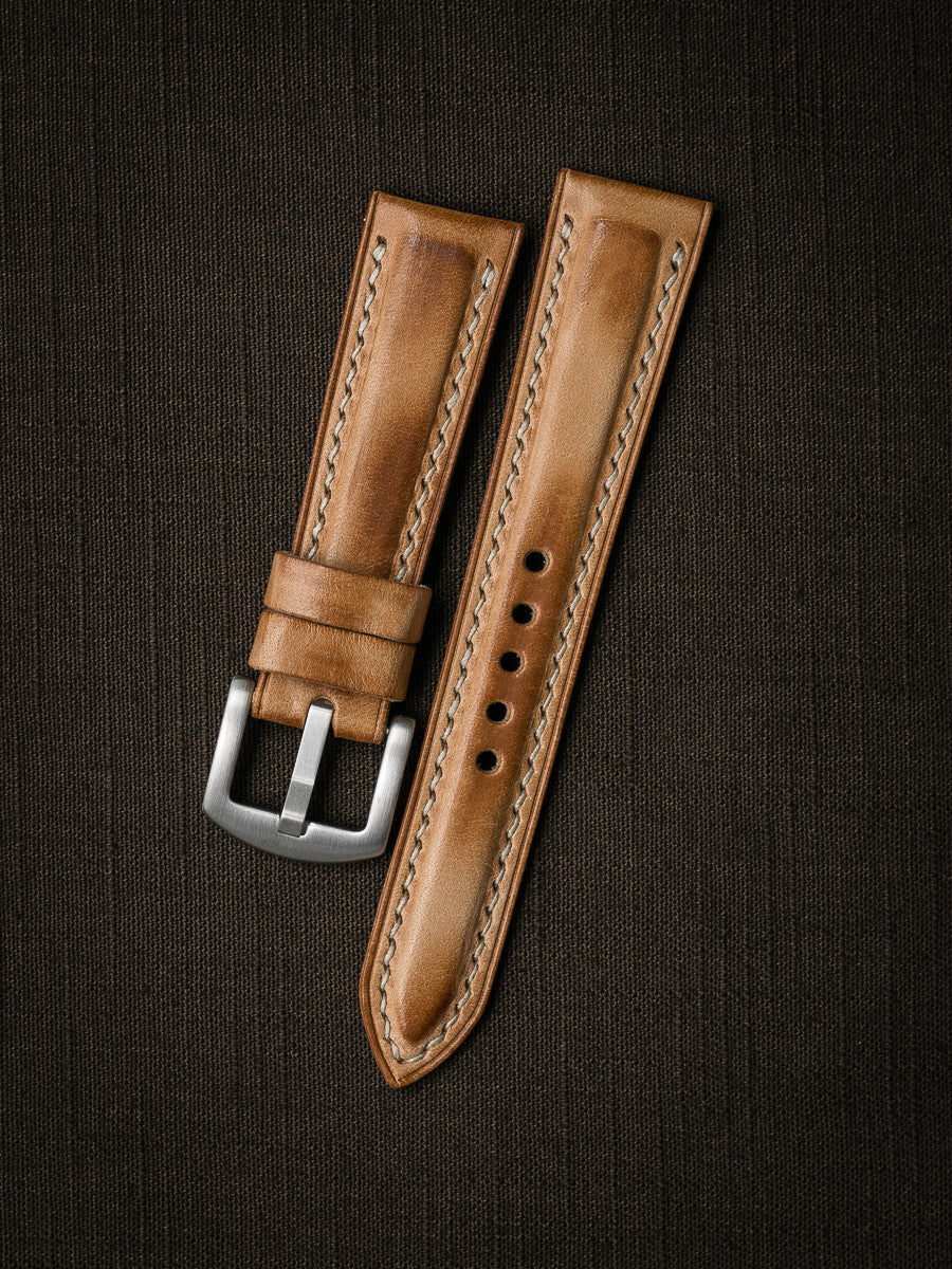 "Underwood" Natural Vintage Padded Leather Watch Strap