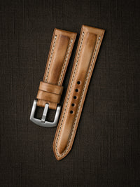 "Underwood" Natural Vintage Padded Leather Watch Strap