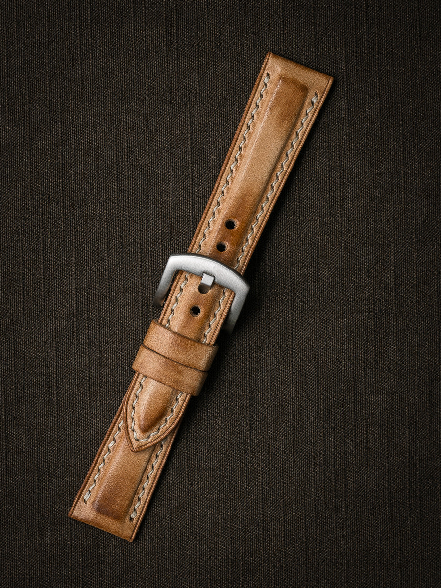 "Underwood" Natural Vintage Padded Leather Watch Strap