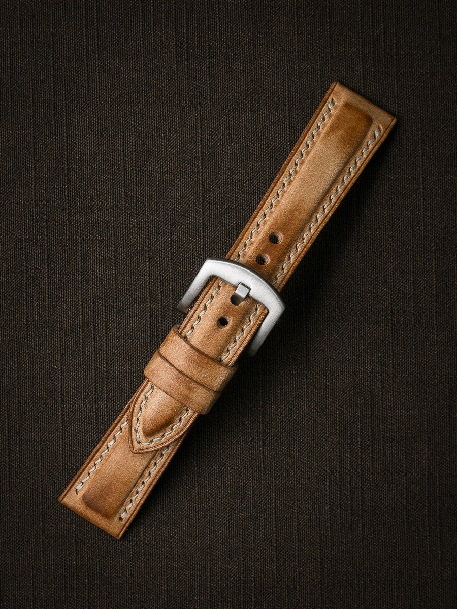 "Underwood" Natural Vintage Padded Leather Watch Strap